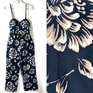 Band of Gypsies Navy Floral Bustier Jumpsuit NWT